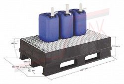 Collecting tray with galvanized greting